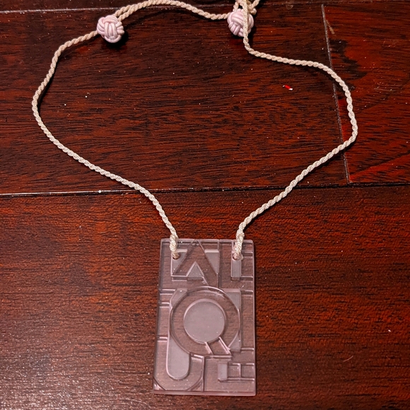 Lalique glass rectangle necklace - Picture 1 of 9
